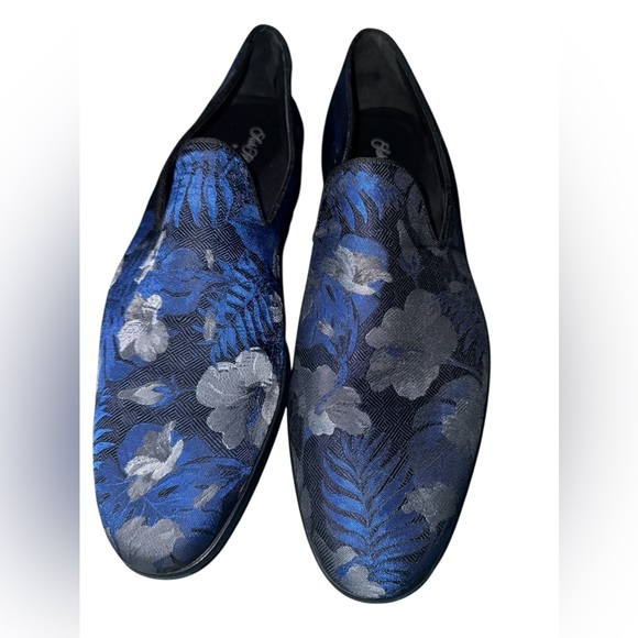 Saks Fifth Avenue Other - Men’s Saks Fifth Avenue Collection Floral Formal Loafers Blue Size 9.5